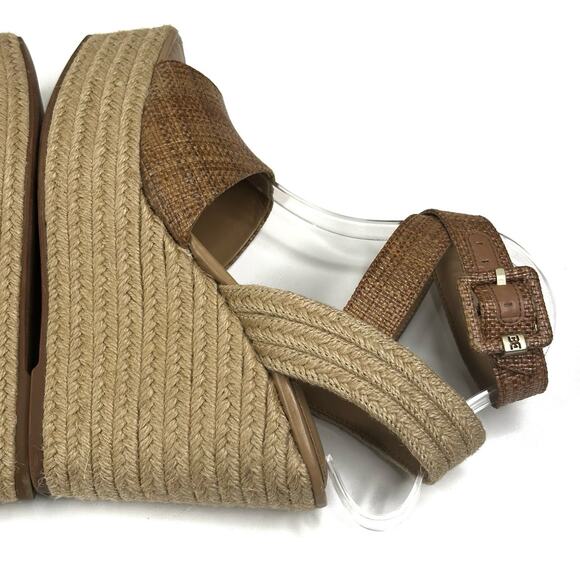 Sam Edelman Vada Espadrille Weave Brown Wedge Platform Sandals Women's 8M New - Picture 6 of 12